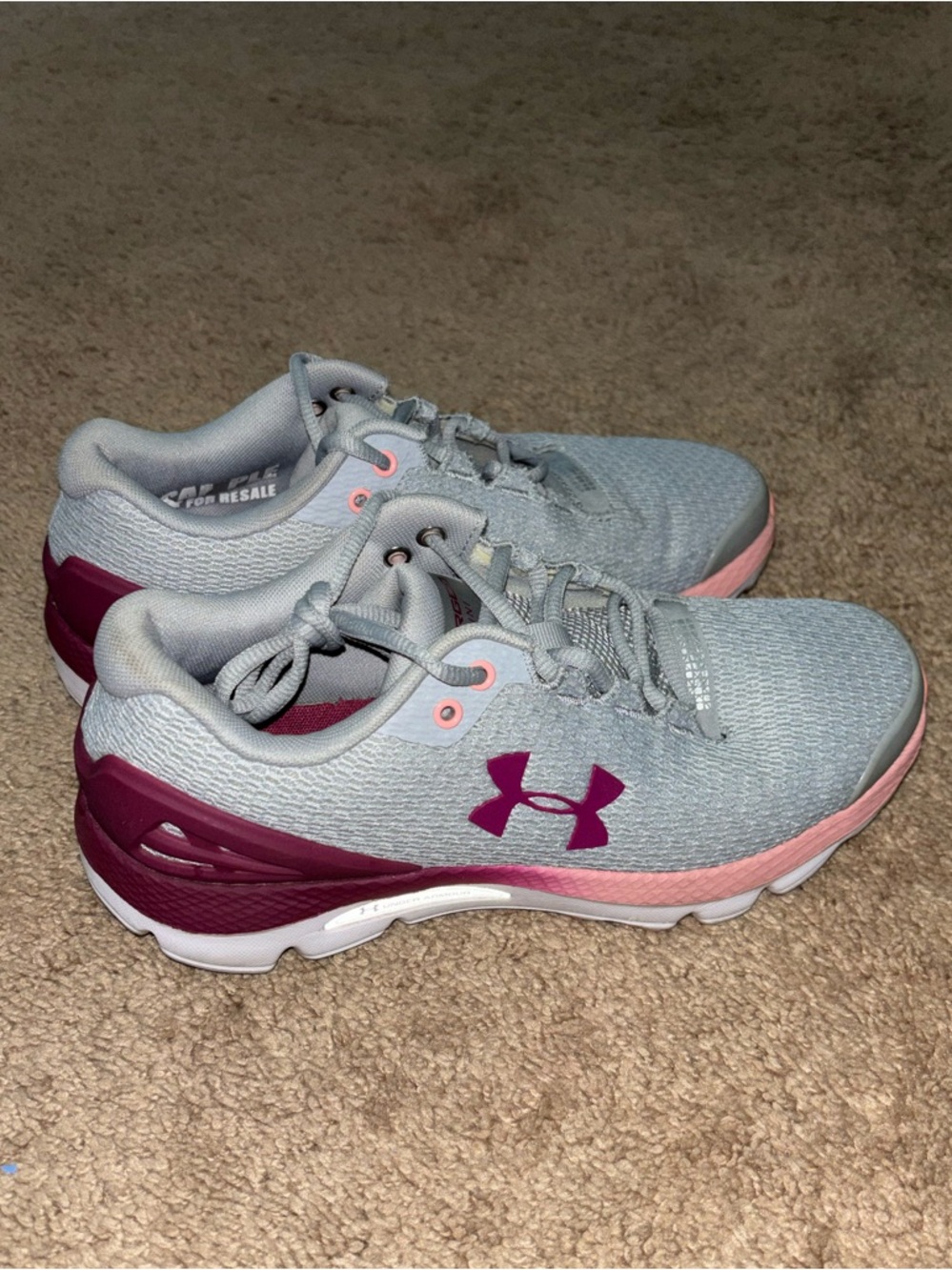 Under Armour Light Gray & Dark Pink Women's Athletic Sneakers